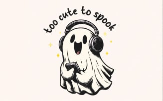 Too Cute to Spook PNG, Cute Ghosts, Halloween Ghost Png, Halloween PNG, Cute Ghost Png, Spooky