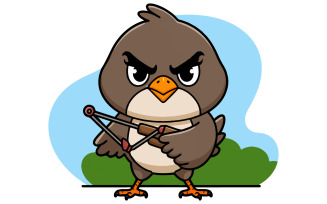 vector illustration of a cute angry bird