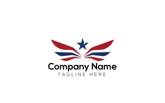 American Flying Logo Design Template