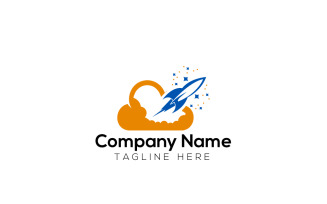 Cloud Rocket Logo Design Template 2