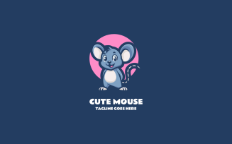 Cute Mouse Mascot Cartoon Logo 2