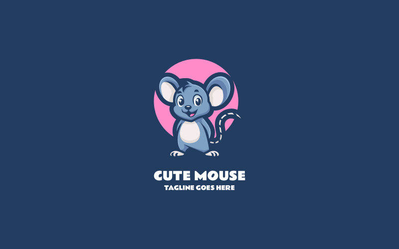 Cute Mouse Mascot Cartoon Logo 2 Logo Template
