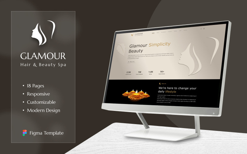 Glamour - Hair & Beauty Spa UI Element