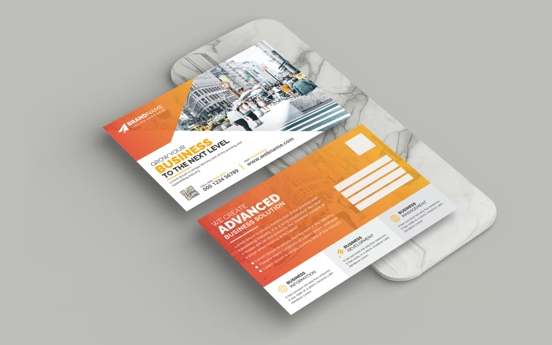 Minimalist Corporate Postcard Template Design for EDDM Direct Mail Marketing and Business Promotion Corporate Identity