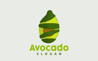 Avocado Logo Fresh Fruit Vector Design V1