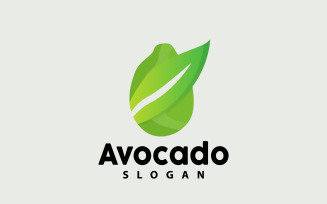 Avocado Logo Fresh Fruit Vector Design V3