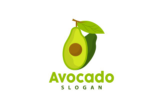 Avocado Logo Fresh Fruit Vector Design V4