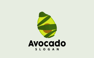 Avocado Logo Fresh Fruit Vector Design V5