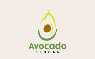 Avocado Logo Fresh Fruit Vector Design V7