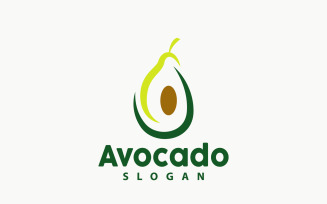 Avocado Logo Fresh Fruit Vector Design V8