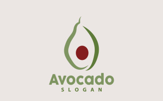 Avocado Logo Fresh Fruit Vector Design V9