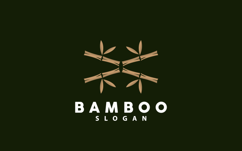 Bamboo Logo Green Plant Vector Simple V11 Logo Template