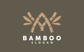 Bamboo Logo Green Plant Vector Simple V12