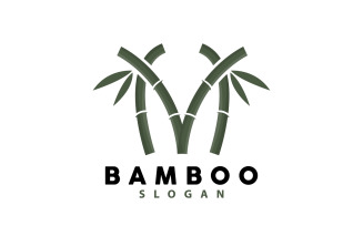 Bamboo Logo Green Plant Vector Simple V14