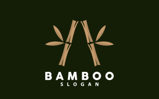 Bamboo Logo Green Plant Vector Simple V2