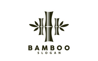 Bamboo Logo Green Plant Vector Simple V6