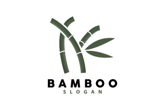 Bamboo Logo Green Plant Vector Simple V8