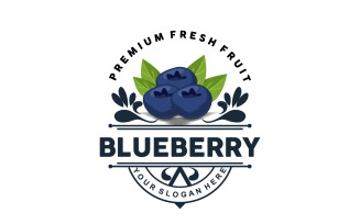 Blueberry Logo Garden Farm Fresh Fruit V2