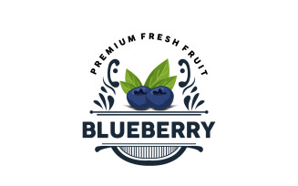 Blueberry Logo Garden Farm Fresh Fruit V3