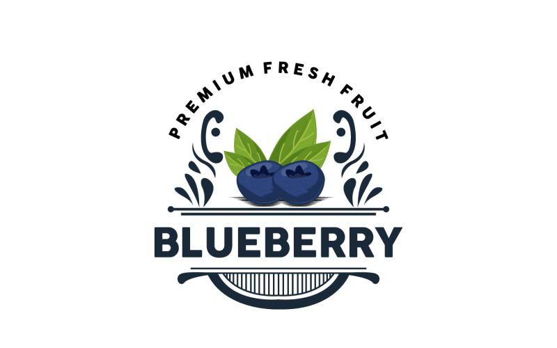 Blueberry Logo Garden Farm Fresh Fruit V3 Logo Template