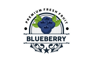 Blueberry Logo Garden Farm Fresh Fruit V4