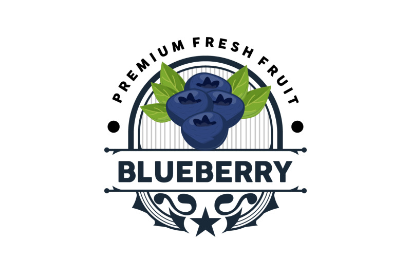 Blueberry Logo Garden Farm Fresh Fruit V4 Logo Template