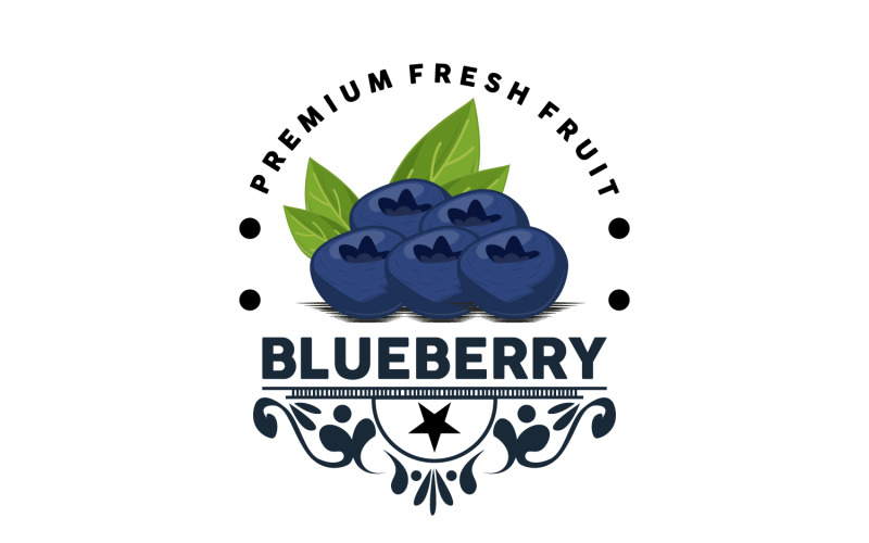 Blueberry Logo Garden Farm Fresh Fruit V5 Logo Template