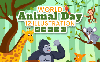 12 World Animal Day Illustration