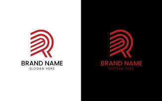 Letter R line art business logo-09-347