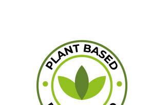 Plant based vegan badge eco icon