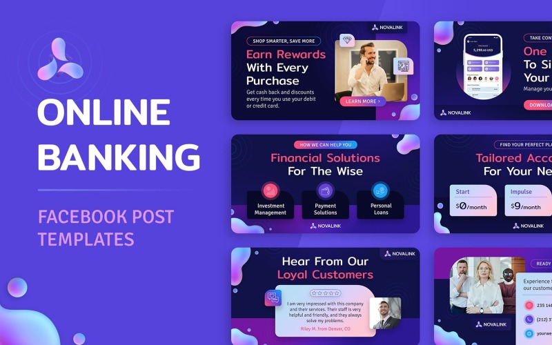 Banking and Finance Facebook Banner Templates Social Media