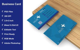 Business Card Template for Clinic - Doctor - Hospital - Customizable Designs - 605