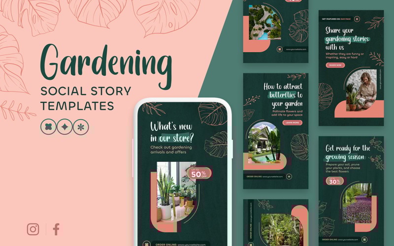 Gardening Story Templates Social Media