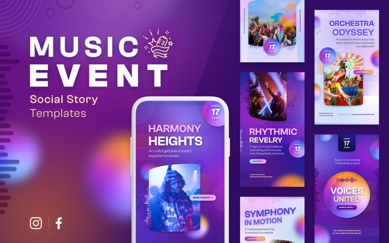 Music Event Story Templates Social Media