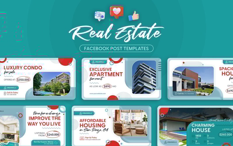 Real Estate Facebook Banner Templates Social Media