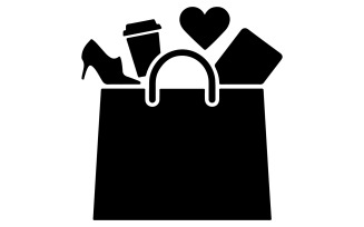 Shopping bag silhouette vector art illustration