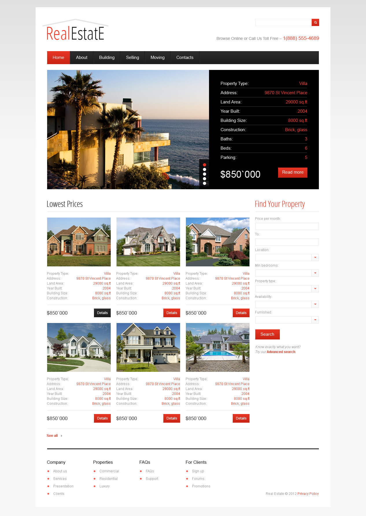 Real Estate Flash CMS Template 44784