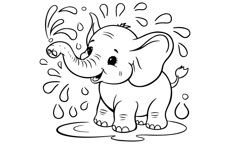 A art line elephant silhouette vector art Illustration