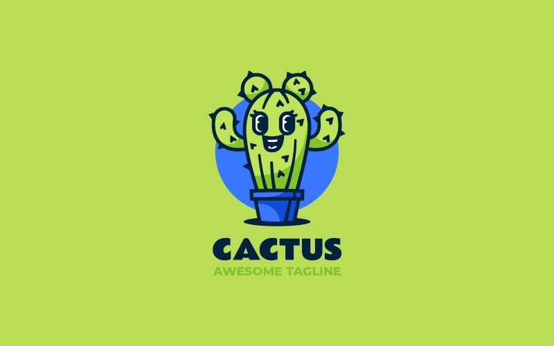 Cactus Mascot Cartoon Logo 3 Logo Template