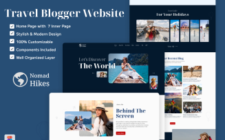 Nomad Hikes - Modern Figma Template for Travel and Adventure Websites