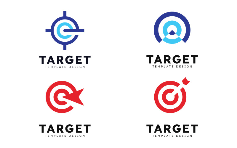 Target logo arrow direction, circle target Vector illustration V14 Logo Template