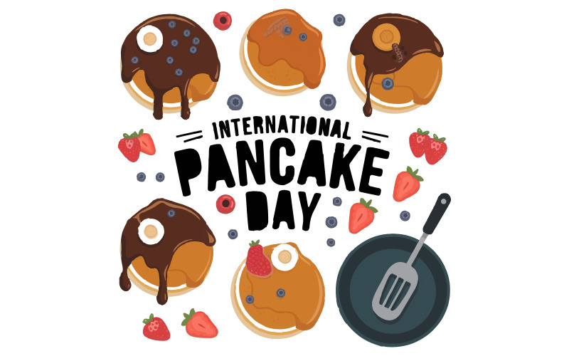 A art illustration of International Pancake Day Illustration
