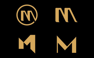 Letter M minimal logo icon design template elements