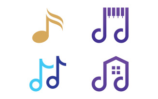 Music Vector logo icon design template elements V15