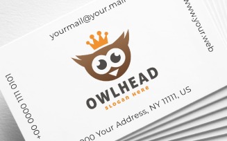 Cute Owl Head Logo Template