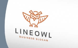 Line Smart Owl Logo Template