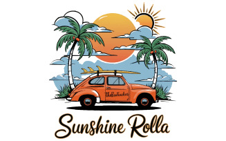 Summery scenery with clouds in the blue sky vector