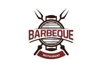 Barbeque Logo Hot Grill Design BBQ GrillV4