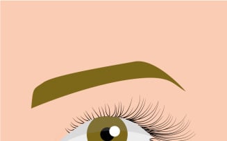Beautiful brown woman eye. Vector illustration