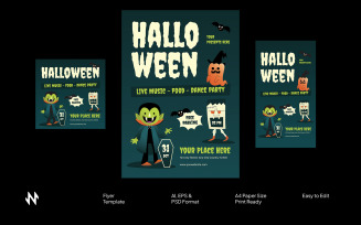 Green Halloween Flyer Template